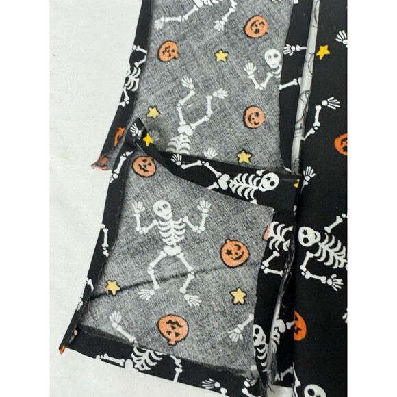 Halloween Cotton Fabric Pieces- Dancing Skeletons & Pumpkins on Black - Picture 2 of 14